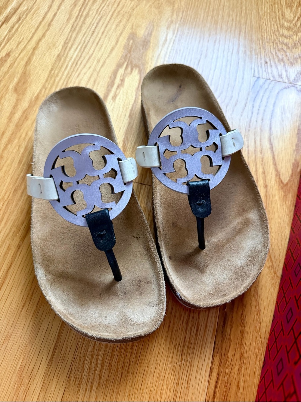 Tory Burch Miller Cloud, Spring Lavender / Perfect Black / Sandals! - Picture 12 of 12